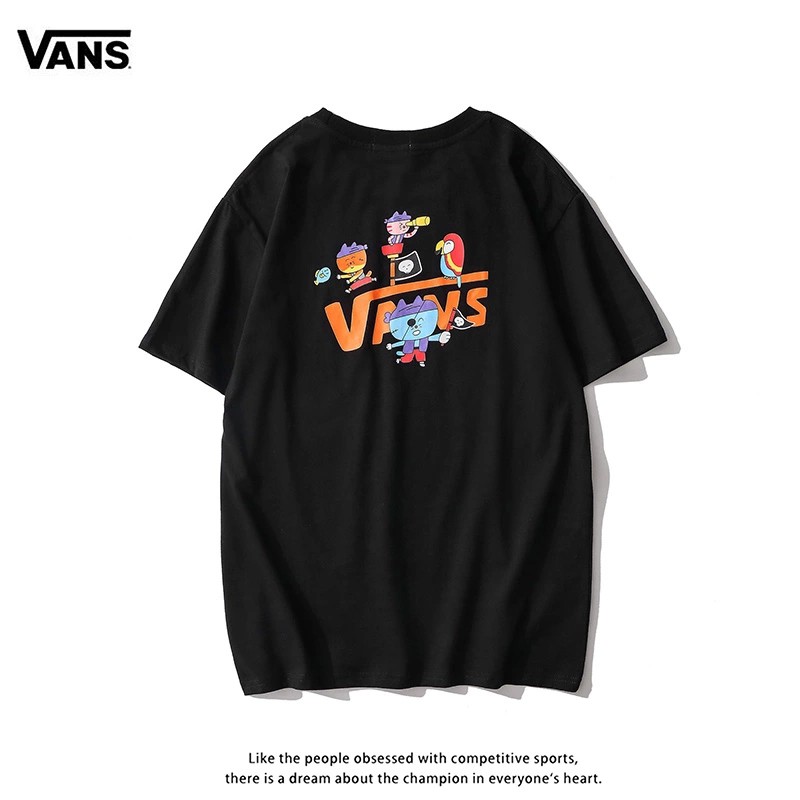 Vans short-sleeved tide thương hiệu pure cotton loose new ins couple t-shirt