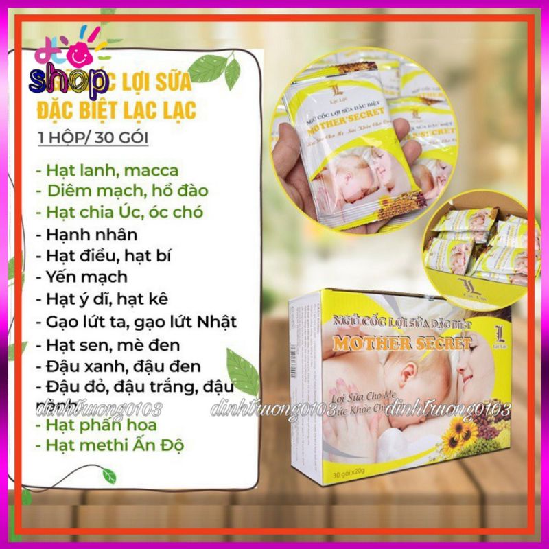 (2 hộp) Ngũ cốc lợi sữa - Ngũ cốc lợi sữa lạc lạc 30 gói/hộp - NGŨ CỐC LẠC LẠC SIÊU DINH DƯỠNG CHO MẸ SAU SINH