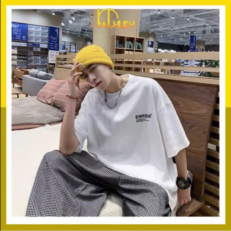 Áo phông tay lỡ ENHSIN vải thun cotton dày dặn hàng chuẩn shop