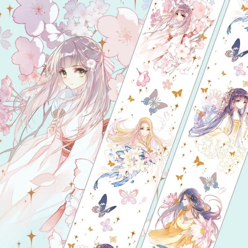 [chiết] washi tape mỹ nhân hoa