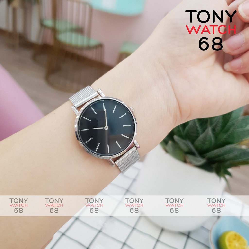 S2 Đồng hồ nữ dây kim loại vàng hồng size 26mm hàng hiệu Tony Watch 68 410