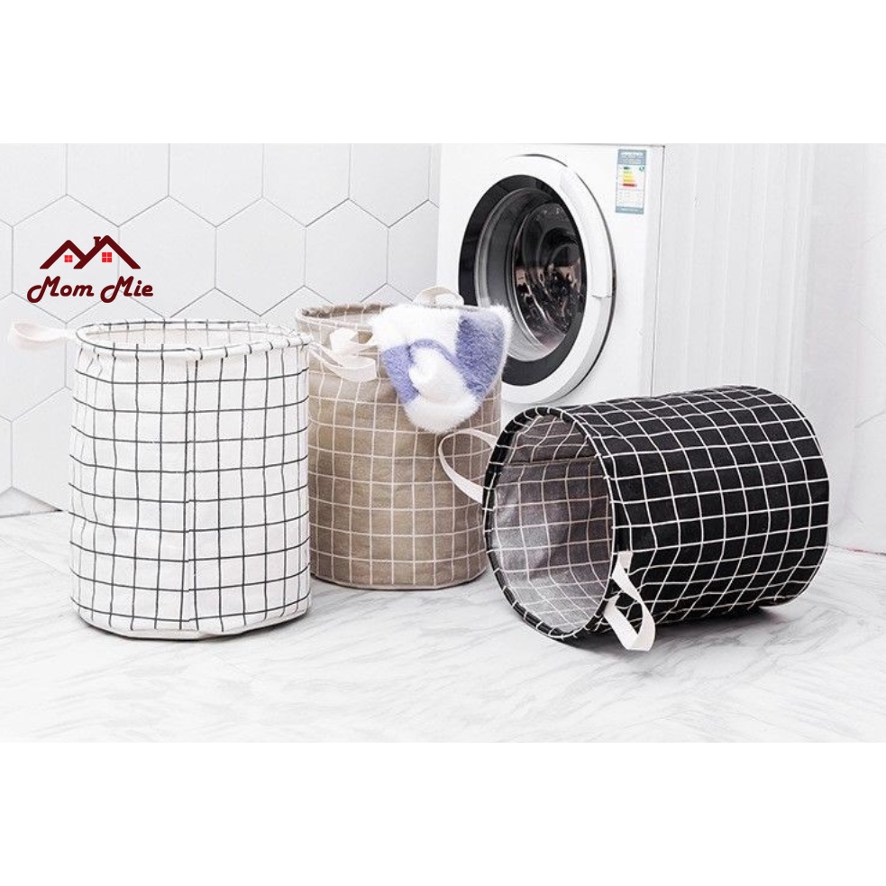 Giỏ vải, sọt vải đựng quần áo gấp gọn di động - J199