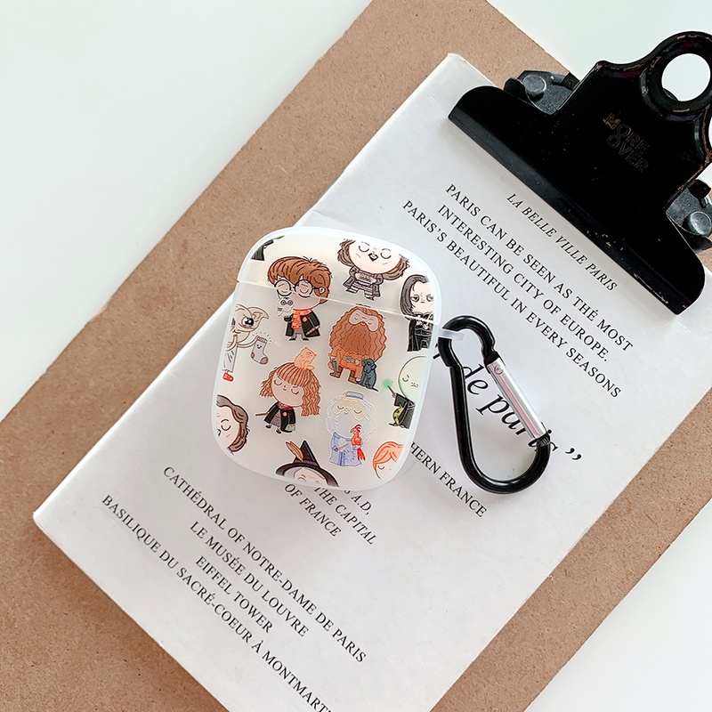 Vỏ Bảo Vệ Hộp Sạc Tai Nghe airpods 1 / 2 pro apple Không Dây Chất Liệu tpu Silicon Chống Sốc Hình harry potter Màu Trong Suốt