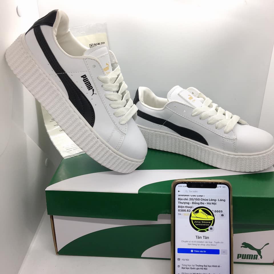 [Hot trend-Freeship] Giày thể thao Puma trắng kẻ đen cao cấp Jinx Store | BigBuy360 - bigbuy360.vn