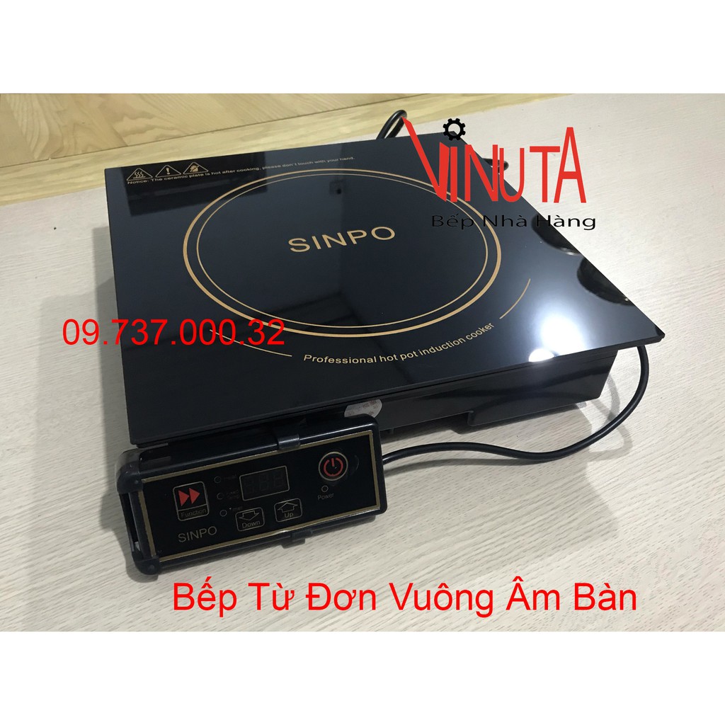 Bếp Từ Vuông 2000w, bếp điện từ Sinpo / IH nấu lẩu đơn hình vuông âm bàn