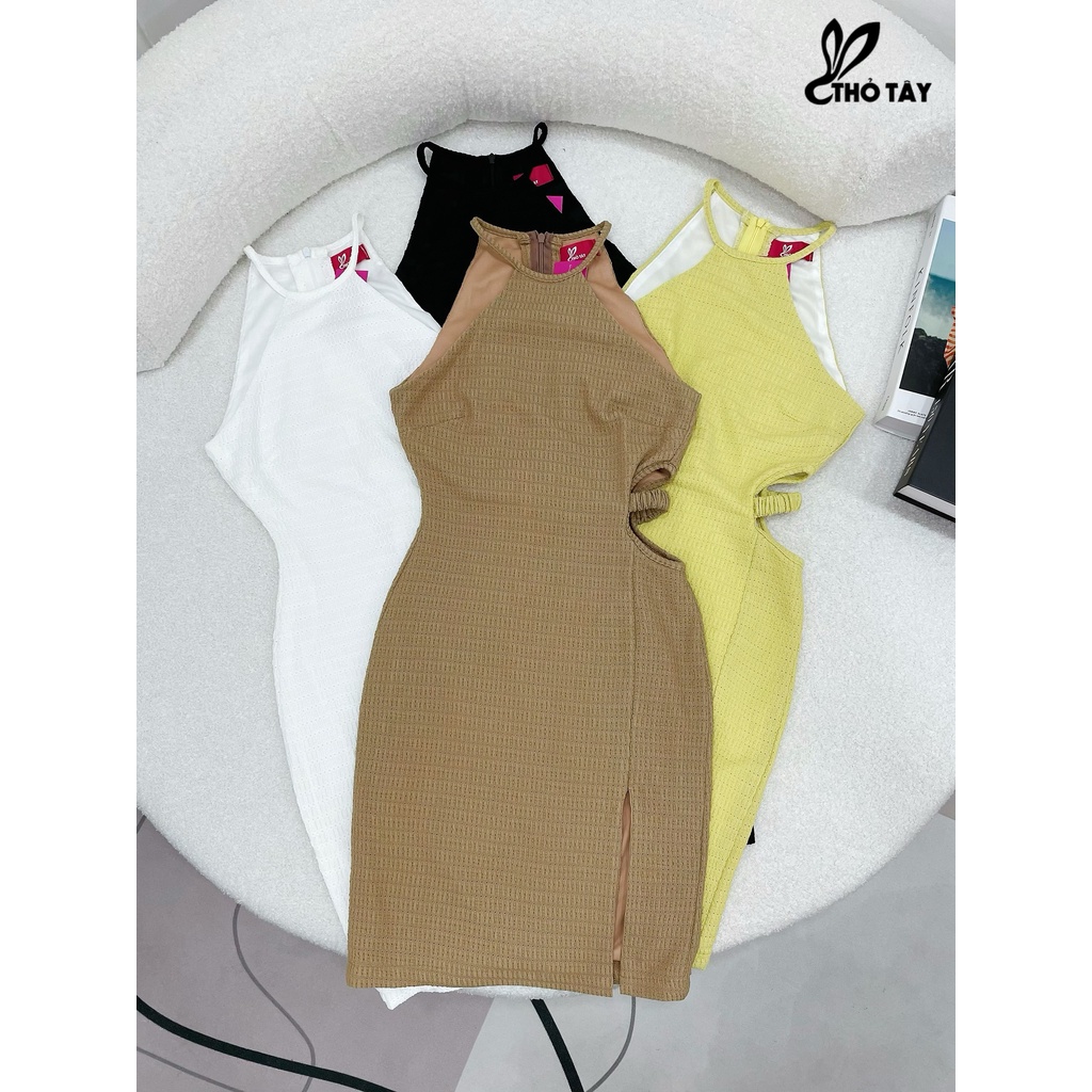Đầm body yếm cut eo cách điệu THỎ TÂY DAM389