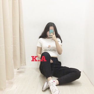 Áo croptop hoa cúc