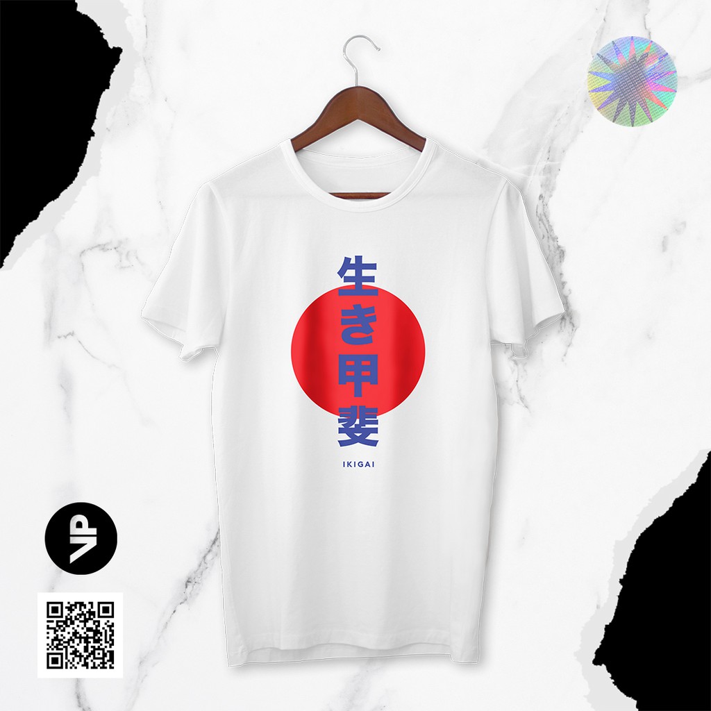 Áo Thun Nam Tay Ngắn Cổ Tròn Có In Hình Lá Cờ Ikigai Cá Tính