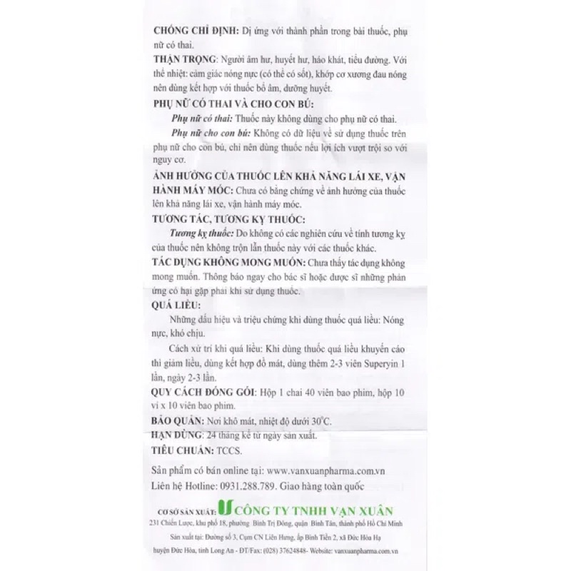 Viên Uống V-Phonte Phong Thấp Độc Hoạt Tang Kí Sinh Vạn Xuân Hộp 40 Viên