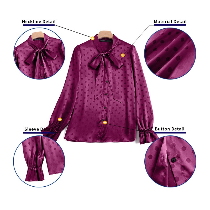 Áo sơ mi Zanzea họa tiết chấm bi thời trang thanh lịch cho nữ