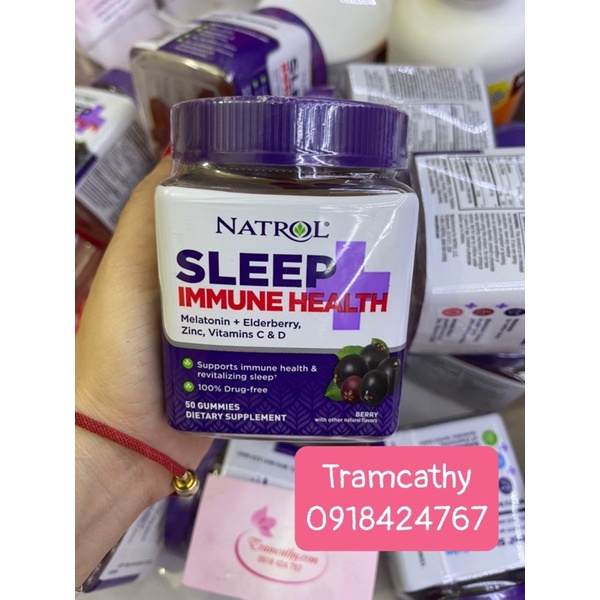 Natrol gummies melatonin kẹo ăn ngủ ngon bổ xung vitamin