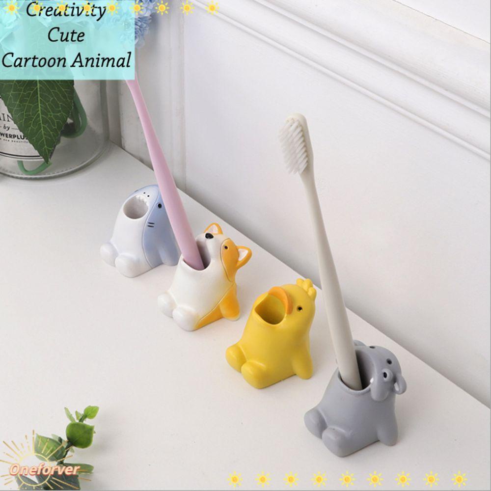 FOREVER New Bathroom Storage Cartoon Animal Ornaments Toothbrush Rack Cute Creative Bathroom Home Holder