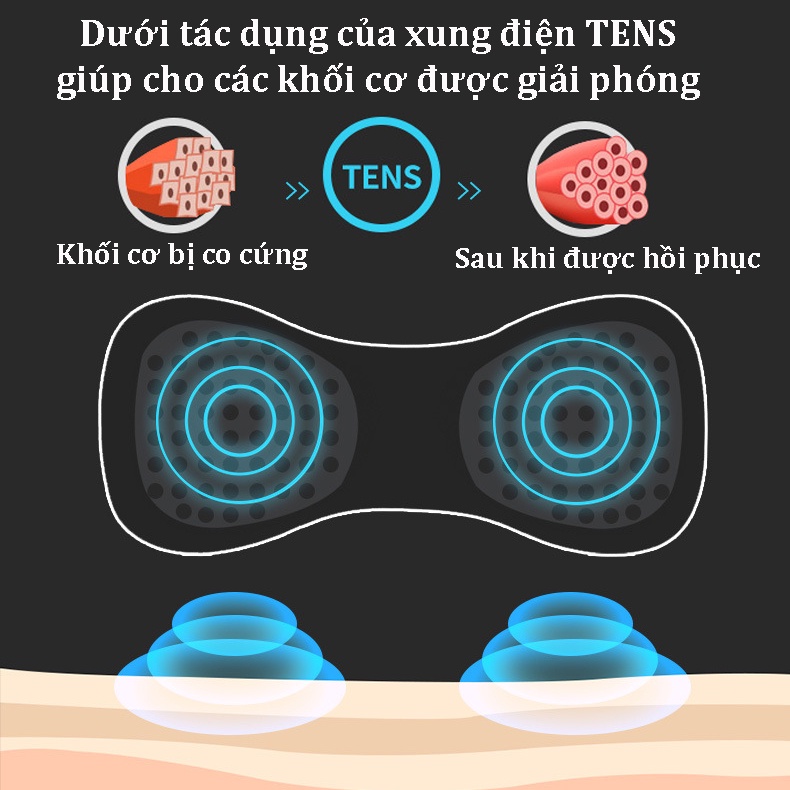 Máy massage – Miếng dán mát xa có điều khiển từ xa giảm đau cổ vai gáy, đau lưng, đau mỏi cơ sau tập luyện