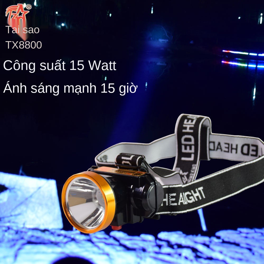 Đèn pha LED lithium có thể sạc lại đánh cá siêu nhẹ thời gian xây dựng dài nhặt tai mini ngoài trời sáng gia dụ