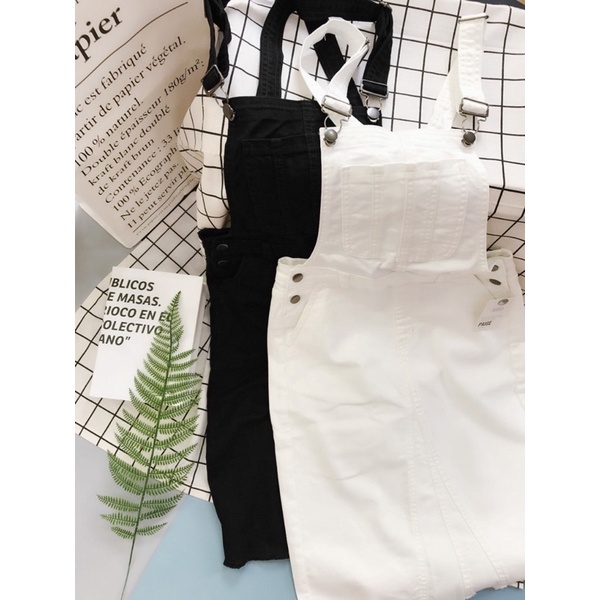 Yếm Jeans đen trắng