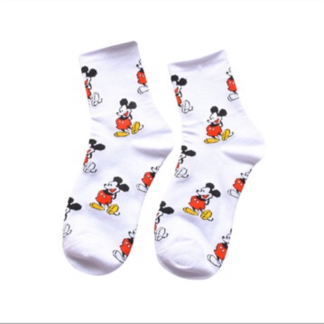 [ MICKEY MOUSE ] Tất Cao Cổ Hàn Quốc - Dễ Mix Đồ - Hoạ Tiết Chuột Mickey Độc Đáo - Tất Unisex Dùng Cho Cả Nam Và Nữ Cute