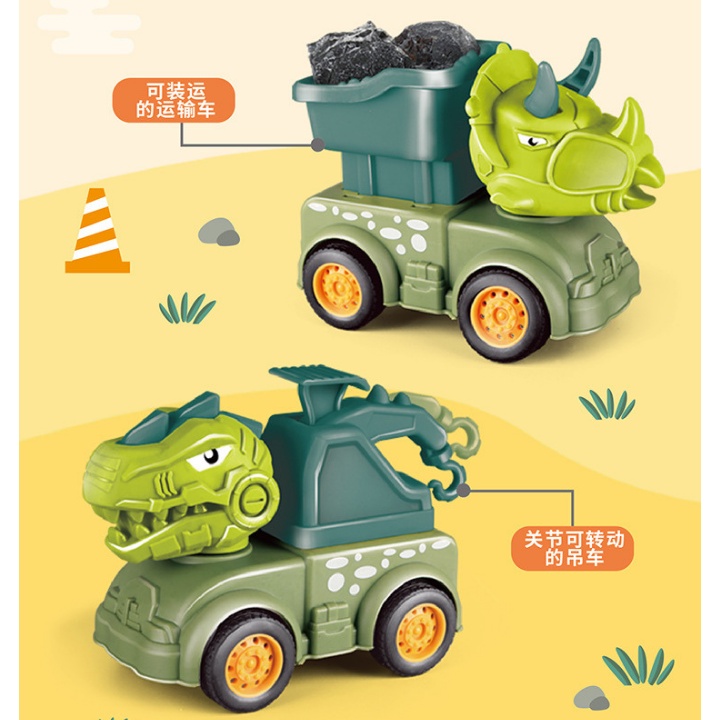 Ô tô đồ chơi cho bé, Ô tô khủng long công trình chạy đà quán tính
