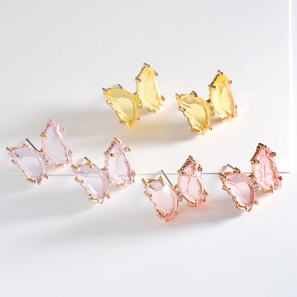 Trendy Korean Style Transparent Butterfly Earrings