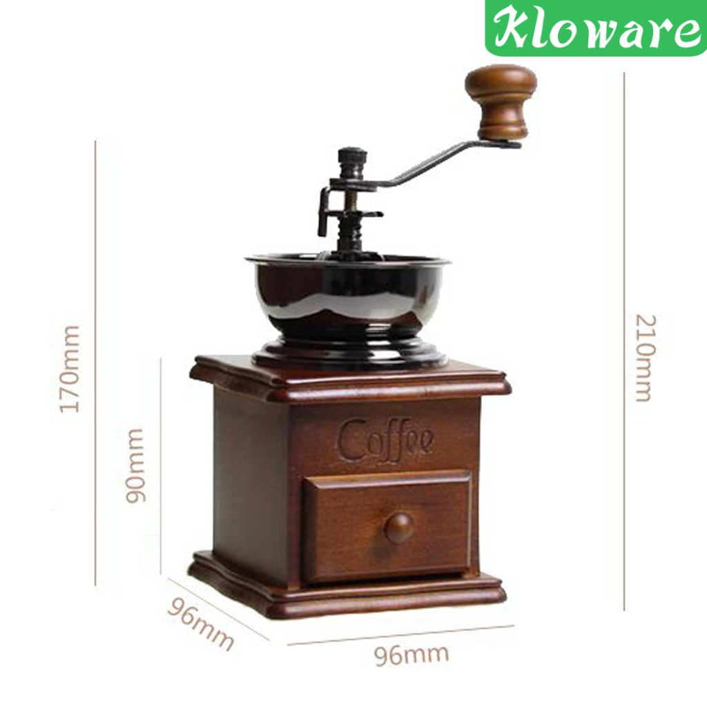 [KLOWARE] Manual Coffee Bean Spice Nuts Grinder Hand Mill Ceramic Core Antique Style