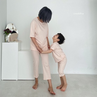 Lime&Blue Bộ đồ Mẹ chấm bi
