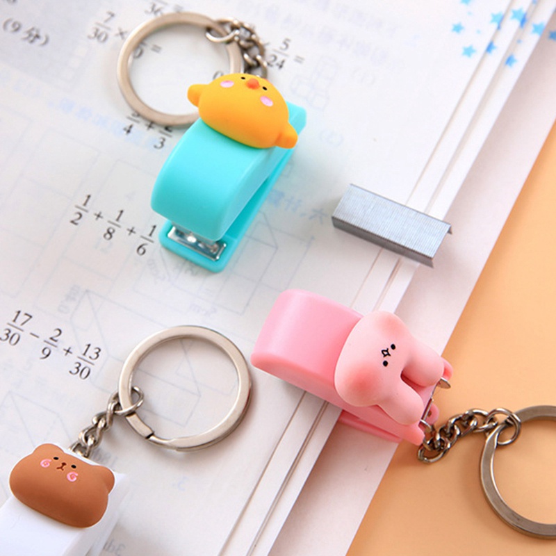 Bấm Ghim Mini Kèm Móc Khóa Hoạt Hình Dễ Thương