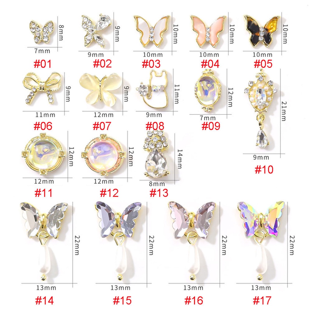 [Hàng mới về] Set 10 phụ kiện trang trí móng tay kiểu dáng 3d tùy chọn thời trang