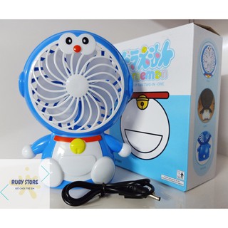 QUẠT ĐỂ BÀN DORAEMON CUTE CÓ ĐÈN (Kèm dây sạc cổng USB, Electric Fan)