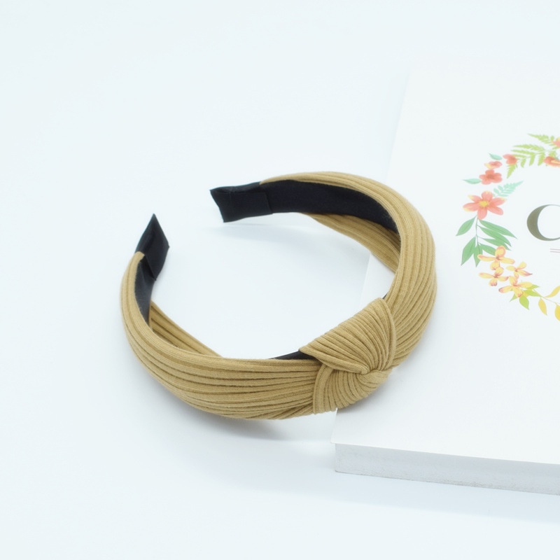 Băng đô cài tóc bằng vải len dệt màu trơn thời trang phong cách retro