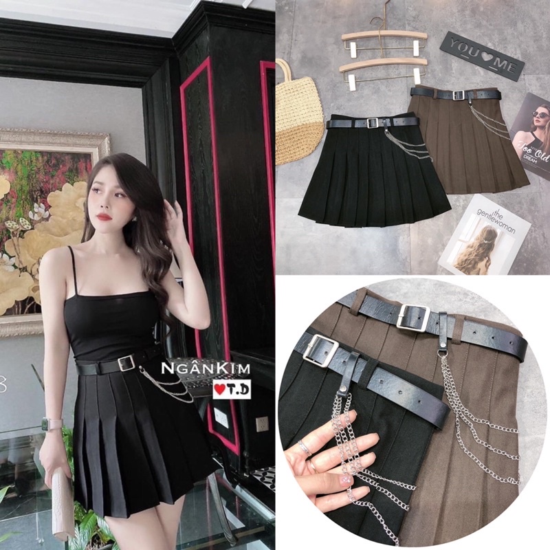 Chân Váy dạ xếp ly  có thắt lưng  💯💯💯