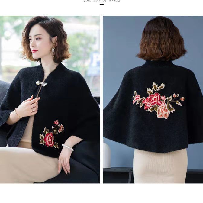 Áo khoác cardigan dáng ngắn thêu họa tiết thời trang xuân thu
 | BigBuy360 - bigbuy360.vn