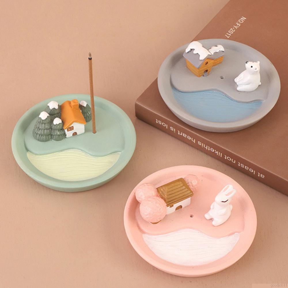 Khay cắm nhang hình động vật hoạt hình bằng nhựa resin dễ thương