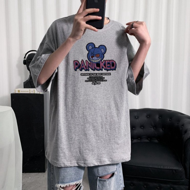 Áo Thun Tay Lỡ In Nhiệt Thỏ Panicked  Unisex  Cao Cấp Nam Nữ - ATIN57 | BigBuy360 - bigbuy360.vn