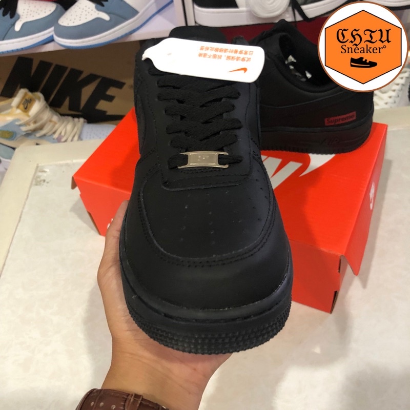 Giày tăng chiều cao nam nữ Af1 đen Supreme phiên bản cao cấp giày air force 1 Full đen cao cấp