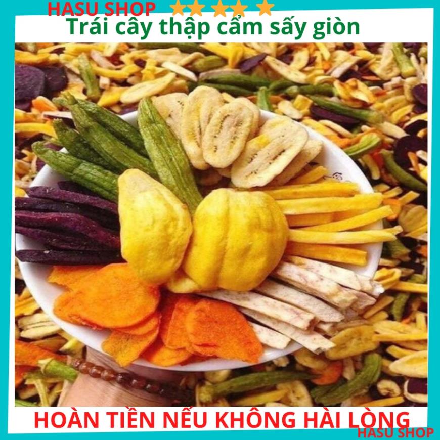 Trái cây thập cẩm sấy giòn , nguyên miếng, giòn rụm, không dầu,hủ 270g