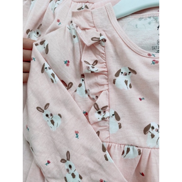 Váy cotton cánh tiên dài tay Hm bé gái