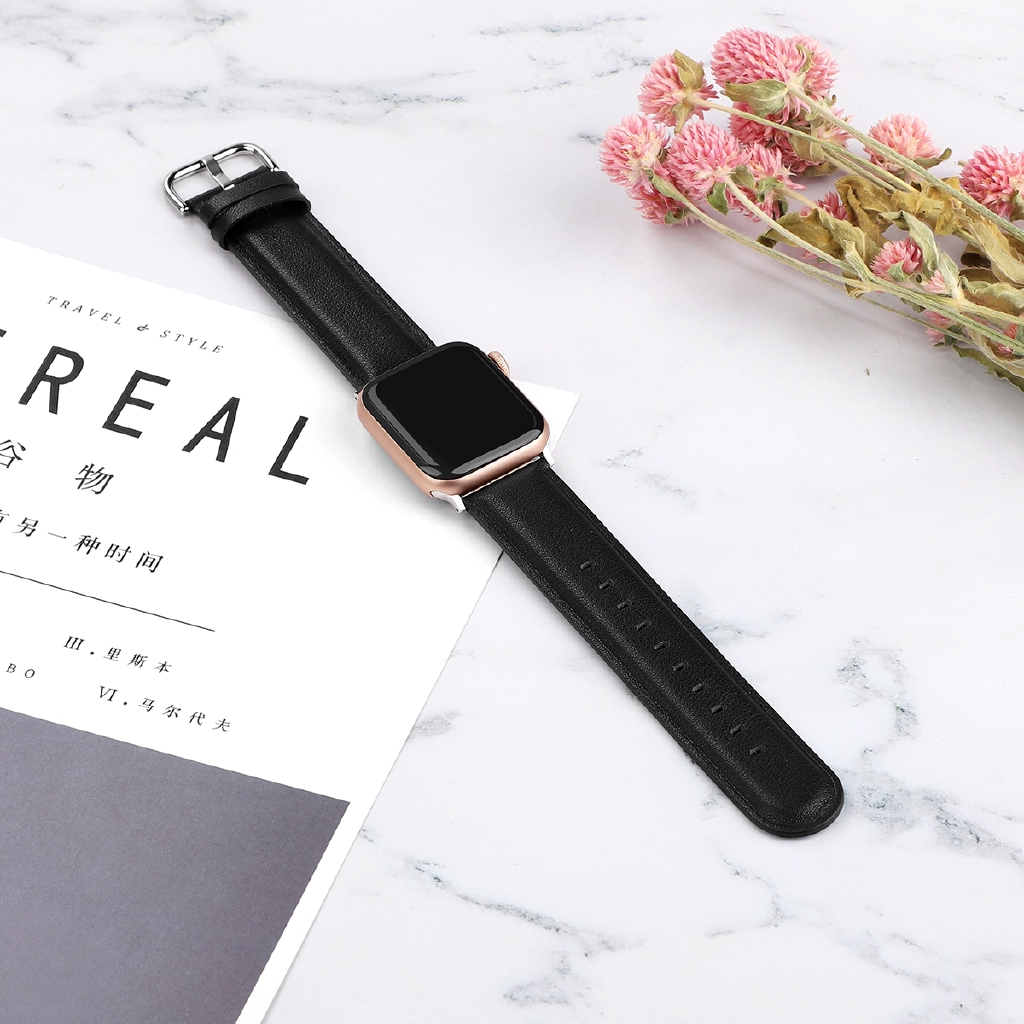 Dây Đeo Da Kiểu Dáng Thời Trang Dành Cho Đồng Hồ Thông Minh Apple Watch Series 6 SE 5 4 3 2 1 38mm 40mm 42mm 44mm