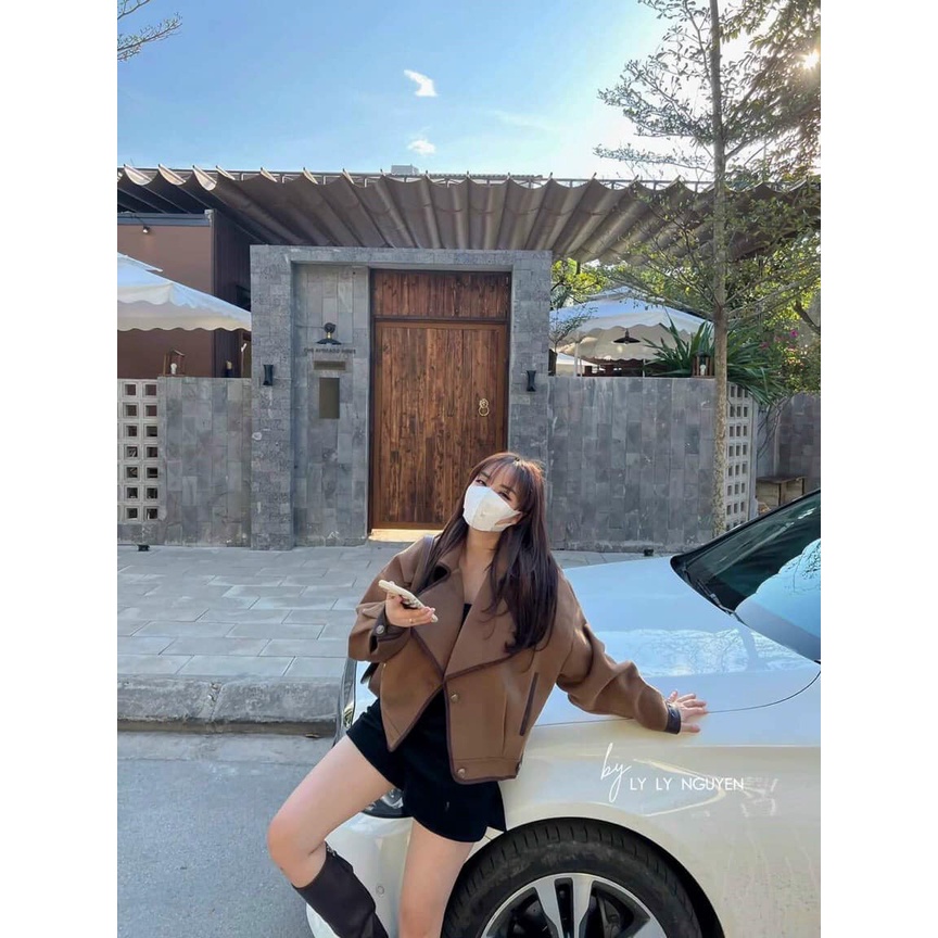 ÁO KHOÁC DA LỘN NÂU