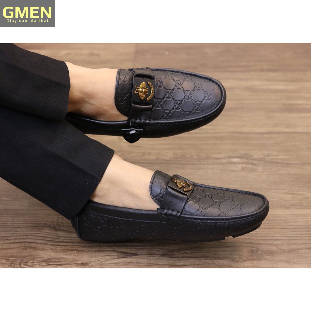Giày lười nam da thật cao cấp phong cách trẻ trung đế cao su êm chân TK0119