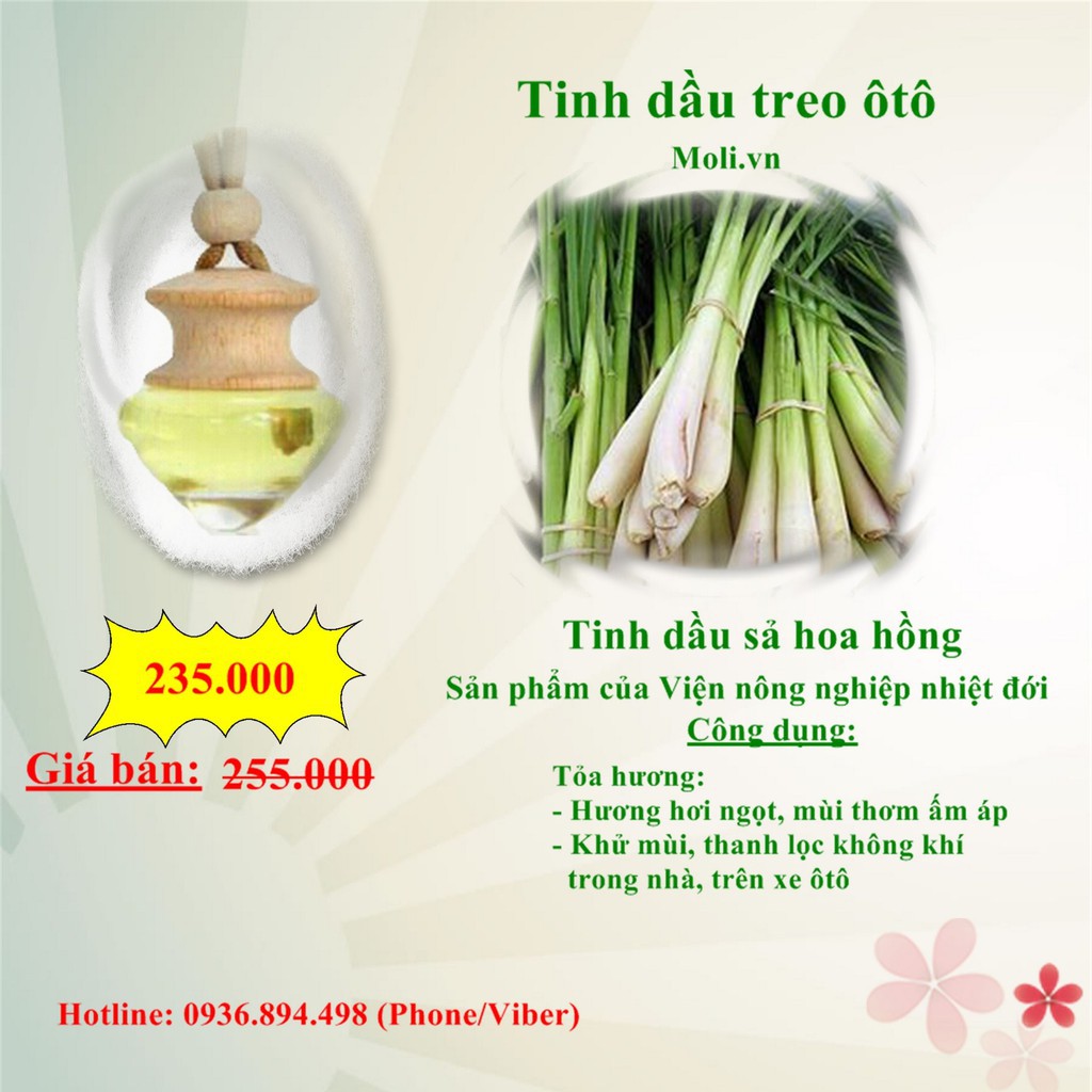 Tinh dầu sả hồng 10ml Viện nông nghiệp( giá siêu rẻ )