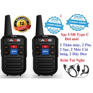 Bộ 2 Chiếc Bộ đàm siêu nhỏ, mini chất lượng khủng ABS GP800 (2 Phím bấm PTT)