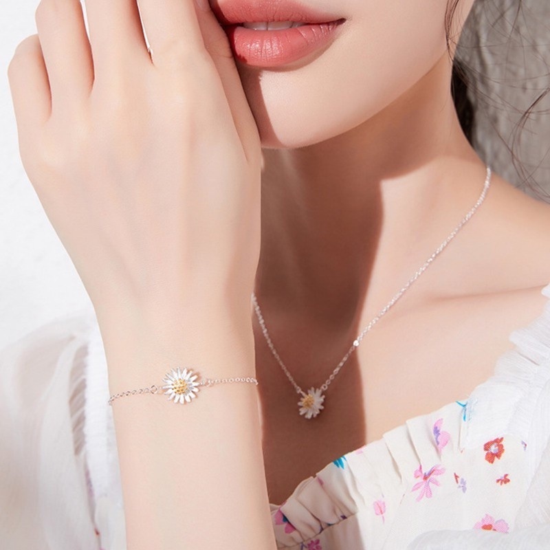 Bộ Trang Sức Bằng Bạc Nhiều Màu Sắc Thời Trang Dễ Thương Cho Nữ