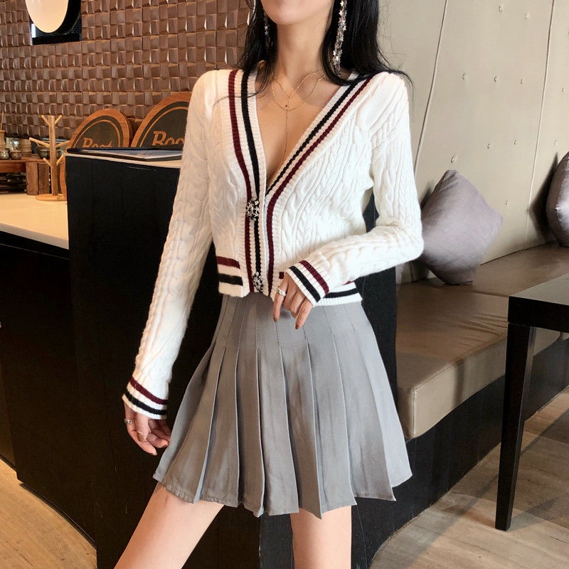 Áo Khoác cardigan Dệt Kim Dáng Ngắn Phong Cách Hàn Quốc Thời Trang Cho Nữ