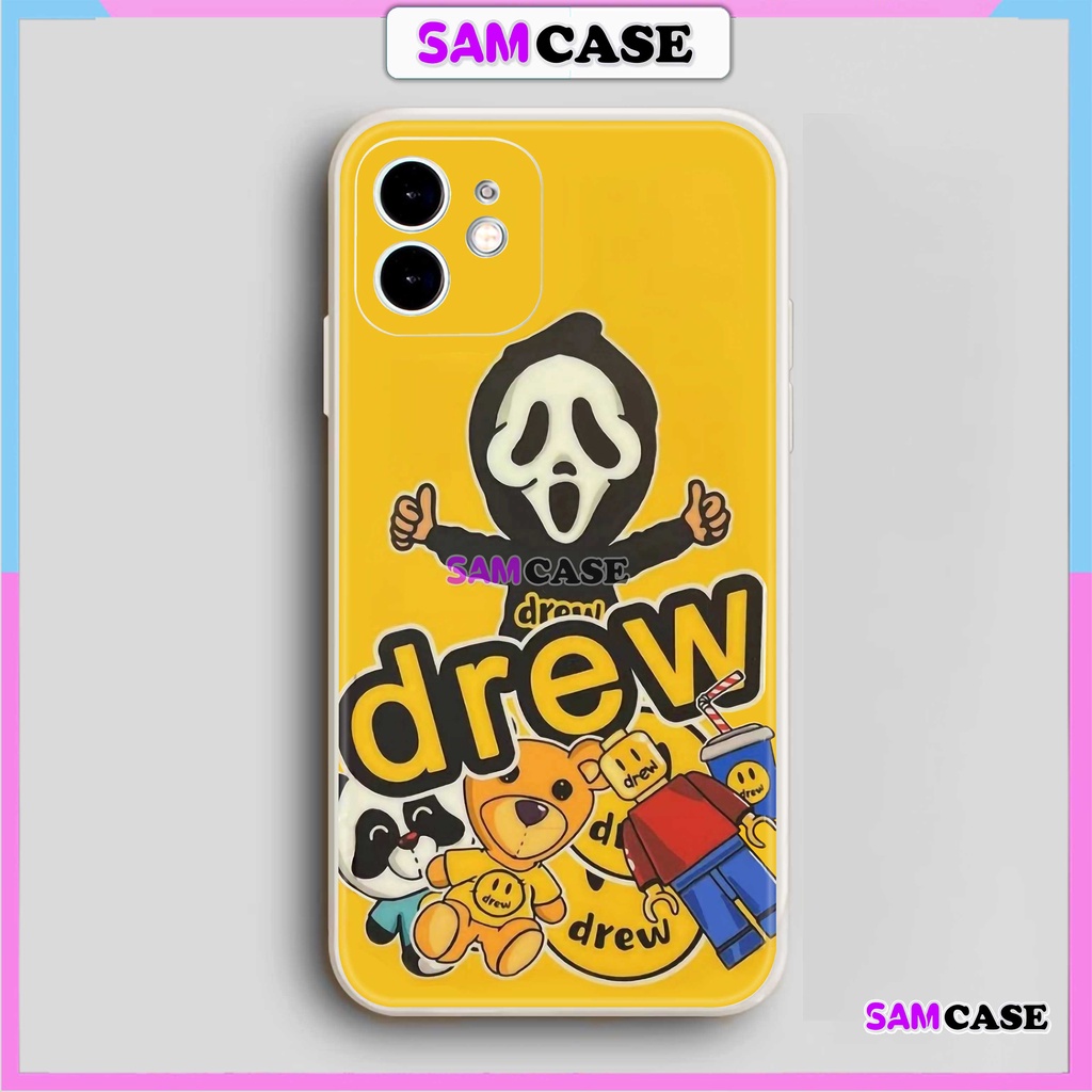 Ốp lưng iPhone 6/6s/7/8/X/XS/11/12/13/14 Pro Plus Max viền vuông chống sốc bảo vệ camera silicon mềm hình Drew27-1