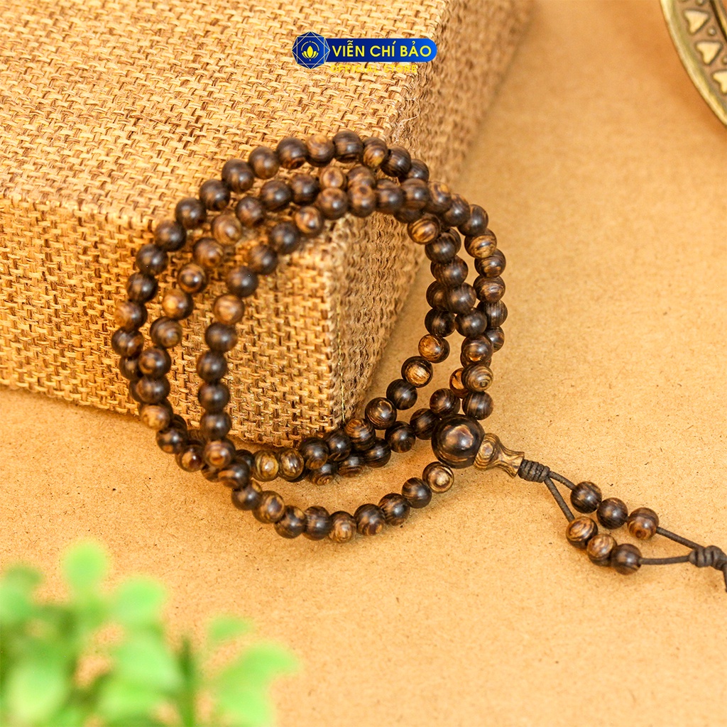 Chuỗi vòng tay trầm hương sánh chìm 108 hạt 4mm thời trang phụ kiện trang sức Viễn Chi Bảo V000764-4