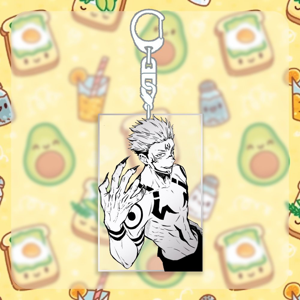 ( ĐEN TRẮNG ) Móc khóa JUJUTSU KAISEN anime Chú Thuật Hồi Chiến chibi xinh xắn mica trong acrylic