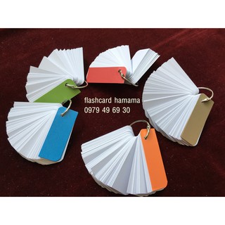 RẺ VÔ ĐỊCH 10 XẤP 1000 thẻ flashcard trắng SIÊU DÀY bo góc tặng bìa màu thái kèm khoen