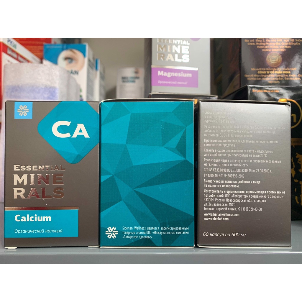 [ GIÁ SỈ ] - siberian Essential Minerals Calcium, hỗ trợ tăng cường sức khỏe, phát triển của xương và răng - hộp 60 viên