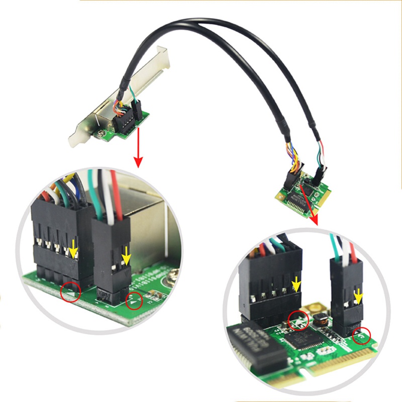 Card Mạng Mini PCI-Express Gigabit RJ45 Cổng 10 / 100 / 1000Mbps Thẻ