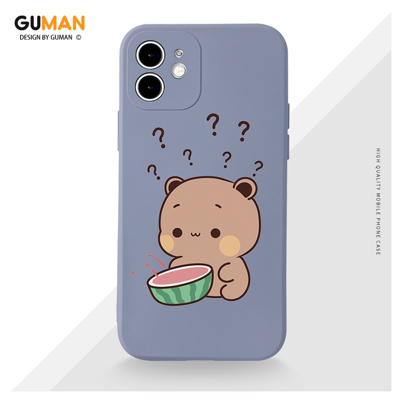 Ốp lưng GUMAN Mềm chống bẩn viền vuông hoạt hình cặp đôi dễ thương đẹp độc lạ ngộ nghĩnh cho Iphone 14 13 12 11 Pro Max SE 2020 X XR XS 8 7 ip 6S 6 Plus kute XYI544