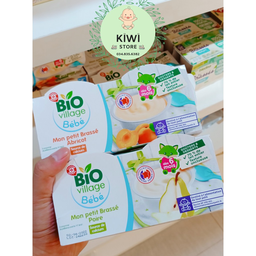 Sữa Chua hữu cơ BIO VILLAGE BÉBÉ của Pháp đủ vị cho bé từ 6 tháng [BAY AIR]